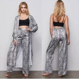 Good American snake skin print silk robe